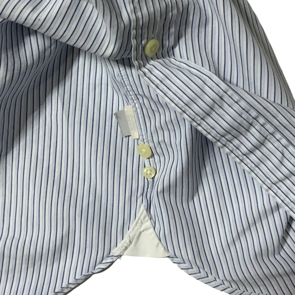 J. Crew Mens Shirt Long Sleeve Button Up Dressy Casual Preppy Pinstripe Blue XL